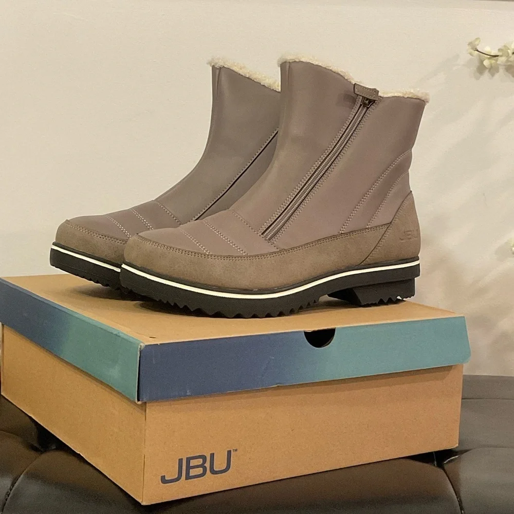 JBU Taupe Winter Boots with Faux Fur Lining